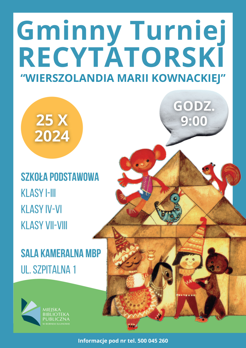 Gminny Turniej Recytatorski „Wierszolandia Marii Kownackiej”