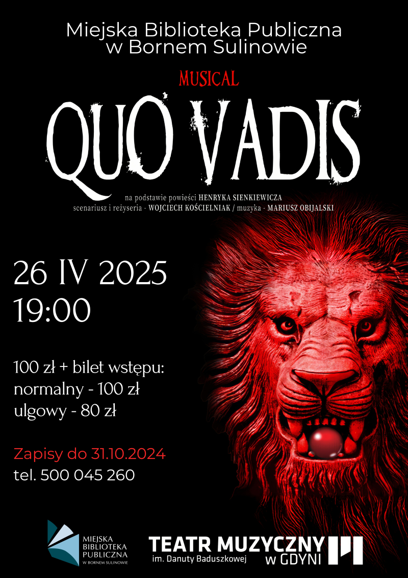 Wyjazd do Teatru Muzycznego w Gdyni na musical QUO VADIS