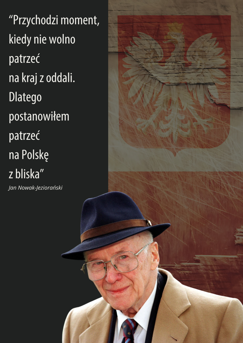 „Przychodzi moment, kiedy nie wolno patrzeć na kraj z oddali. Dlatego postanowiłem patrzeć na Polskę z bliska”, Jan Nowak-Jeziorański