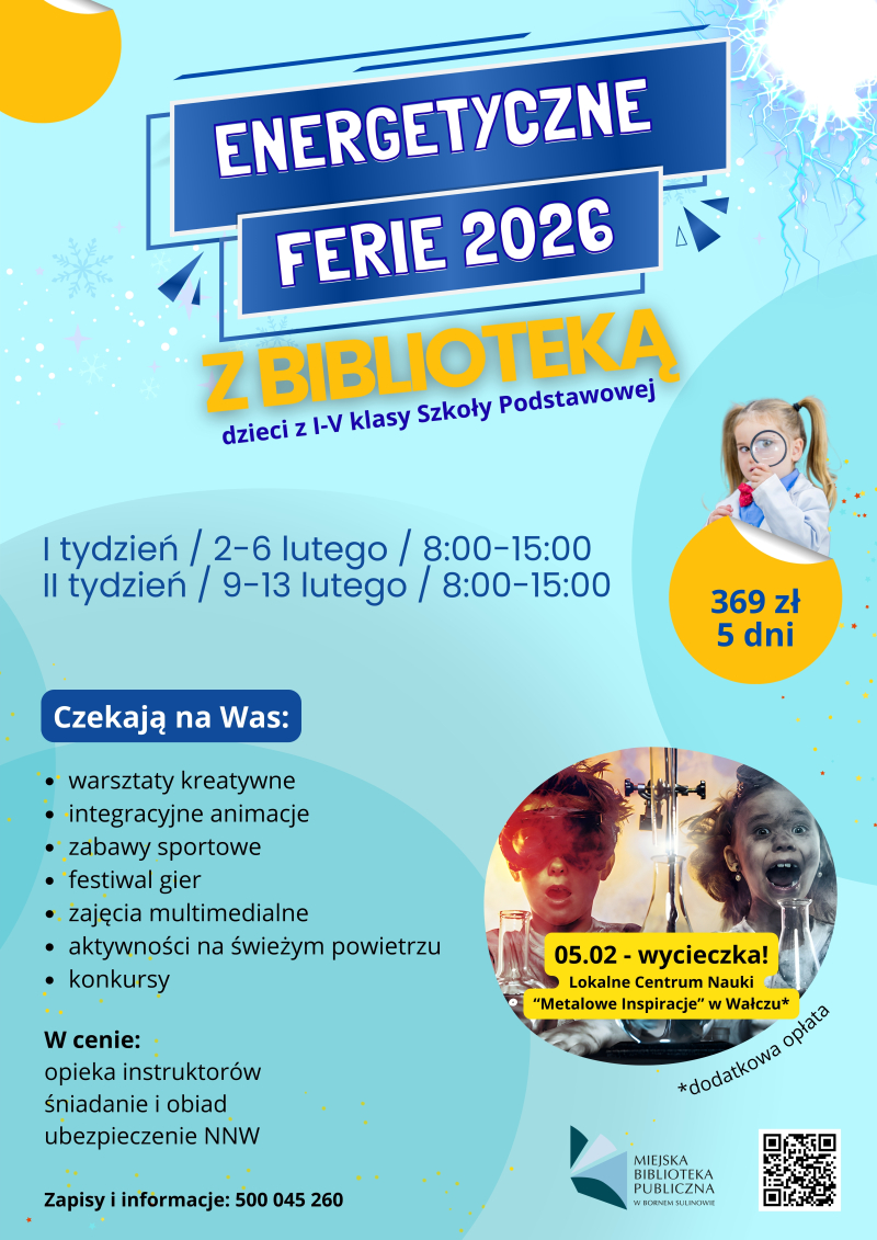Energetyczne ferie z biblioteką 2026
