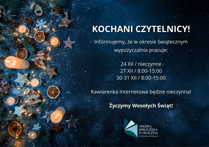 Informacja o godzinach pracy w okresie świąteczno-noworocznym