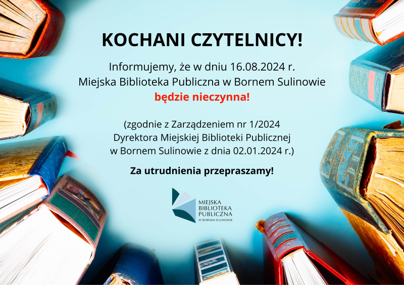 Informacja o godzinach pracy Miejskiej Biblioteki Publicznej