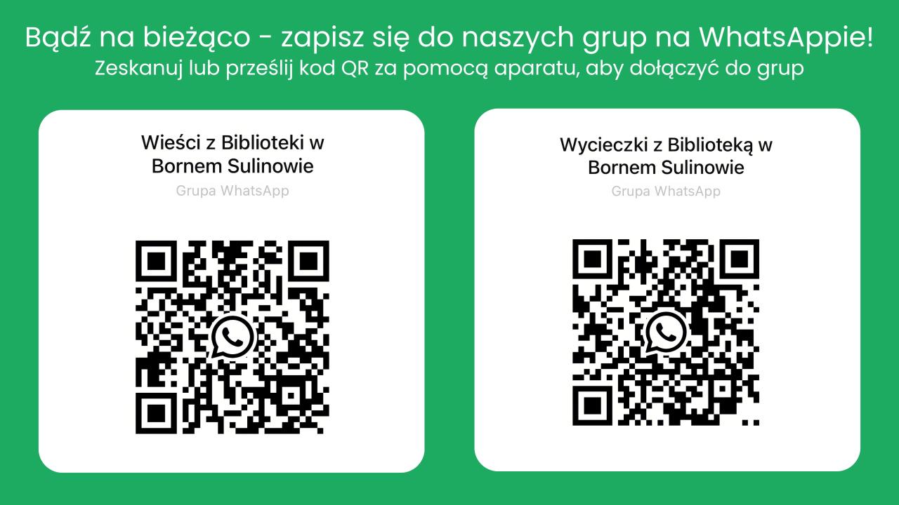 Bądź na bieżąco - zapisz się do naszych grup na WhatsAppie!