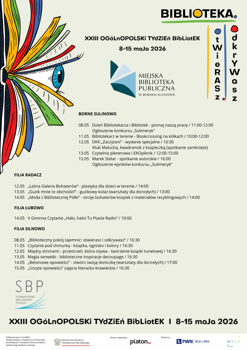 XXIII Ogólnopolski Tydzień Bibliotek „Biblioteka. Otwierasz. Odkrywasz”